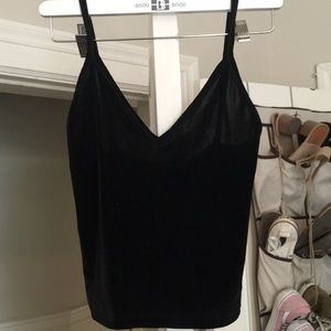 Black velvet brandy Melville crop tank top Small